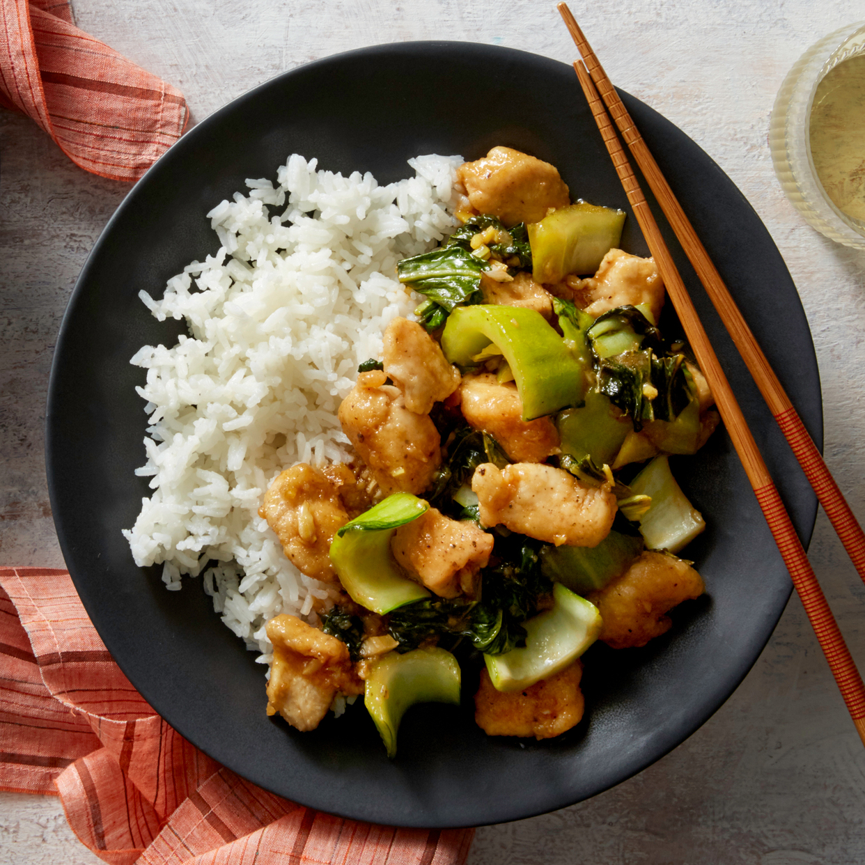 General Tso's Chicken with Bok Choy & Jasmine Rice